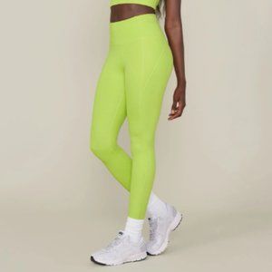 Girlfriend Collective Lime Green High Rise Athletic Legging, L